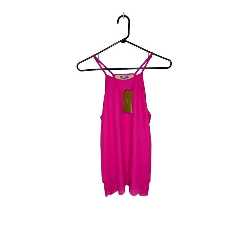 NWT Francesca's Emmelee Scalloped Top Pink Small